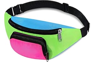 BTHRORO Sac Banane pour Femme, Sacs Banane Néon Rétro avec Sangle réglable Sacoche Banane pour Voyage Sport Course à Pied Vacances Festival Soirée à Thème des Années 80