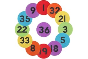 36Pcs Carpet Spot Markers, Windspeed 6 Colors Carpet Markers for Number Spot Floor Dots with 1-36 Numbers (36)