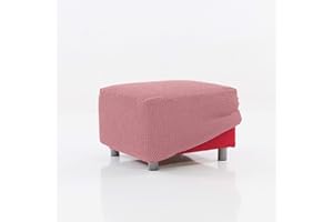 MAXIFUNDAS FUNDAS DE SOFA & CHAISE LONGUE MAXIFUNDAS - Funda de Puff RELIVE Rosa Pastel. Válido para Puffs de 40 a 60 cm Cada Lado