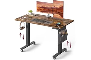 ‎VASAGLE VASAGLE Höhenverstellbarer Schreibtisch elektrisch, 60 x 120 x (72-120) cm, stufenlos verstellbar, Memory-Funktion mit 4 Höhen, vintagebraun LSD172X01
