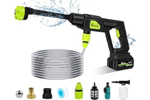 ANRAIE Akku Hochdruckreiniger für Makita 18V Akku, Kabelloser Hochdruckreiniger mit 12000mAh Akku,Max 452PSI mobiler hochdruckreiniger mit 6-in-1 Multi-Sprühdüse für Auto, Terrasse, Garten, Teppichreinigung