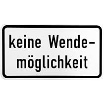 ORIGINAL Verkehrszeichen 1008-34 'keine Wendemöglichkeit' – Nach StVO, 231x420 Mm, Made In Germany