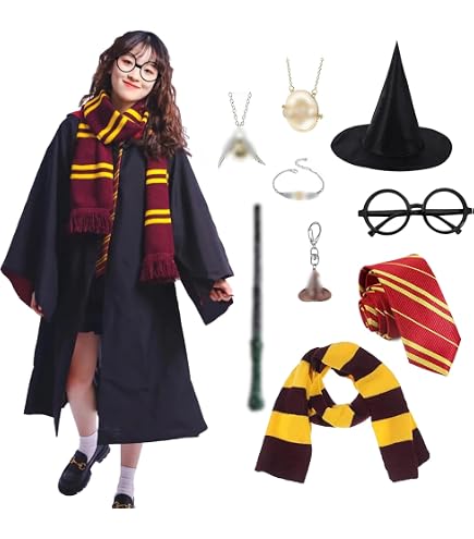 Déguisement Poudlard Cosplay Cravate Gryffondor Harry Potter Officielle - Avec Pin's - 100% Polyester - Pour Déguisement Et Collection Pin's Poudlard