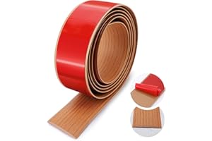 Bestcool Tira adhesiva para bordes de alfombra, tira de umbral tiras de transición para piso tira de bordes de goma tira de puerta laminada tira de suelo(5 cm, roble amarillo)