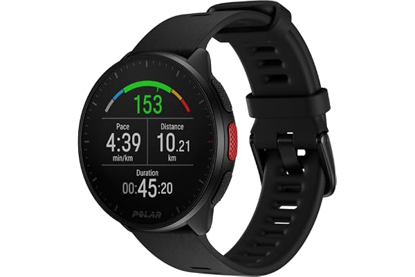 Polar Pacer - Montre GPS Running - Processeur Ultra Rapide - Ultra légère - Écran Lumineux - Boutons antidérapants - Nouveaux programmes d'entraînement/récupération - Mesure de FC - Commandes Musique