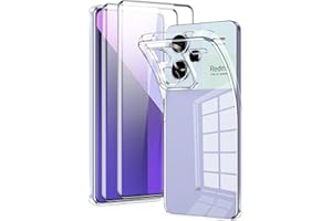 Votvloay für Xiaomi Redmi Note 13 Pro Plus 5G (Nicht für Redmi Note 13 Pro 5G) Hülle Durchsichtig mit 2* Schutzfolie,Transparent Handyhülle Panzer Schutz Glas,Schutzhülle Silikon Case Schutzglas 6,67“