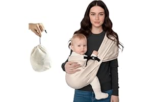 MUMA Fular Portabebe, Portabebes Lateral, Porta Bebes de 0 a 36 Meses – Sling Transpirable y Ligero (beige)