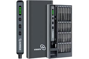 STREBITO Mini Electric Screwdriver Set, 70 in 1 Small Electric Screwdriver Cordless - 64 S2 Preicison Bits, 5 Torque Settings, 4 LED Lights, Mini Power Screwdriver Repair Tool Kit for PC RC Electronic