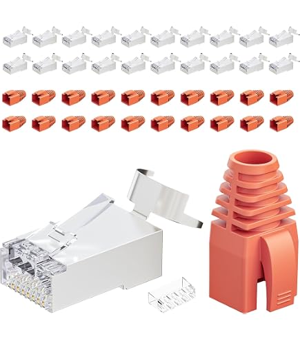 Netzwerkstecker CAT7 CAT6A CAT6 RJ45 20x Netzwerk Stecker vergoldet Crimpstecker