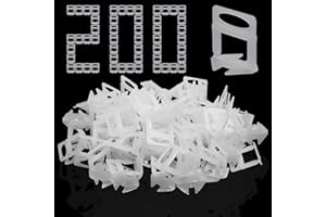 Lvjkes 200 Piezas Niveladores de azulejos, 2 mm Sistema de nivelación de azulejos, Nivelación precisa, Mejorar la eficacia, Para baldosas con un grosor de 3-15 mm (2 mm)