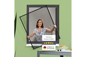 empasa Insektenschutz Fliegengitter Fenster START Fliegenschutz Alurahmen Mückengitter individuell zuschneidbar in weiß, braun oder anthrazit als Selbstbausatz