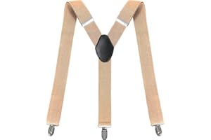 Clundoo Bretelles pour Hommes, Bretelles Homme Vintage 3.5cm, Larges Fort Durables Entièrement Réglables, avec 3 Métal Clips Y Forme pour Homme et Femme