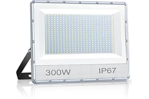 ANNIFUNLY Focos LED Exterior 300W,Foco LED 30000LM,IP67 Impermeable Proyector 7000K Blanco Frío Luces,Luz de Seguridad Apliques de Exterior para Jardín,Patio Trasero, Terraza,Garaje