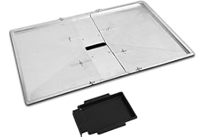 Nordic Bbq Store Bac à graisse réglable (76,2 à 83,8 cm) pour barbecues à 5/6 brûleurs de Biltema, Lucifer, Napolean, Landmann et autres marques européennes, bac à graisse universel de rechange pour