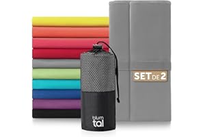 Blumtal Serviette Microfibre 80x40 cm - Set de 2 pour Sport et Musculation - Séchage Rapide - Salle de Sport - Gris