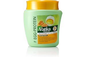 Vatika Naturals Multiwitaminowa maska do włosów z białkiem jajecznym - 500 g, warunki, naprawy i wzmacnia, z dobrocią naturalnego jajka, promuje głębokie odżywianie, naturalny i jaśniejszy wygląd