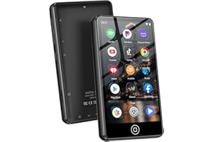 AGXOV Reproductor MP3 con Pantalla Táctil de 4,02 Pulgadas, 80GB Reproductor Musical con WiFi y Bluetooth, Android MP4 con Spotify, Amazon Music, Deezer, Radio FM, Grabadora de Voz (Negro)