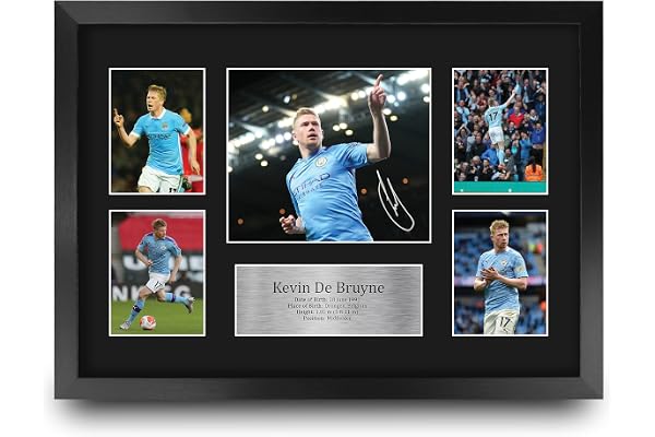 HWC Trading FR A3 Kevin De Bruyne Manchester City Cadeaux imprimés photo autographe signée pour les fans de football et les supporters - A3 Encadré
