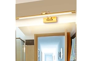 MantoLite Bathroom Vanity Light Fixture, 12W Dimmable Cabinet Picture Wall Lights, Indoor Lighting Wall Sconce with Ajustable Arm Hotel Bedside 3000K Reading Lamp Display Lamps (Brass 60CM)