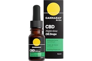 Cannaray CBD Oil Drops for Night-Time, 600mg, Soothing Peppermint | High Strength CBD (10ml) | Sleep Well | Feel Calm | Reduce Anxiety