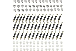 CANGCANG Juego de 42 tornillos de fijación para muebles, pernos para muebles, conectores de gabinete con pernos de clavija, tuerca de bloqueo para cama, armario, cajón (M6)