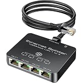 KiwiBird 4 Port Ethernet Switch, 1 to 4 Ethernet Splitter, 1000Mbps | Ethernet Splitter for RJ45 Cat 8 7 6 5 5e Cable Compati
