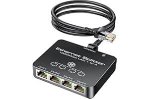 KiWiBiRD Ethernet Switch 4 Port, Ethernet Splitter 1 to 4, 1000Mbps RJ45 Gigabit Network Switch 4 Port for Cat 8 7 6 5 5e, Compatible with Modem Router PC Laptop TV Box