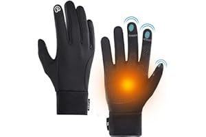 LERWAY Guanti invernali caldi con touch screen neri per uomini e donne antiscivolo antivento guanti sportivi corsa guida mountain bike arrampicata escursionismo impermeabile