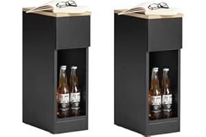 ‎SOBUY SoBuy FBT111-SCHx2 Stojąca Stolik Boczny na Sofie Mały stolik nocny Stół kawowy Szafka pomocniczy do sypialni 20 cm,2szt (Czarny)