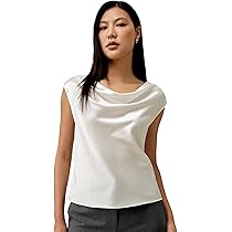 LilySilk Damen Seiden T-Shirt - V-Ausschnitt Kurzarm Basic Top