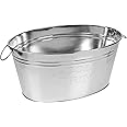 Oval 25Lt Galvanised Metal Cold Drink Ice Bucket Bottle Cooler Tub (1)