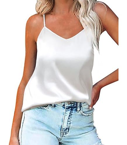 Damen Camisole Top Ärmellos - Slim Fit V-Ausschnitt Mit Spitze Lässiges Unterhemd