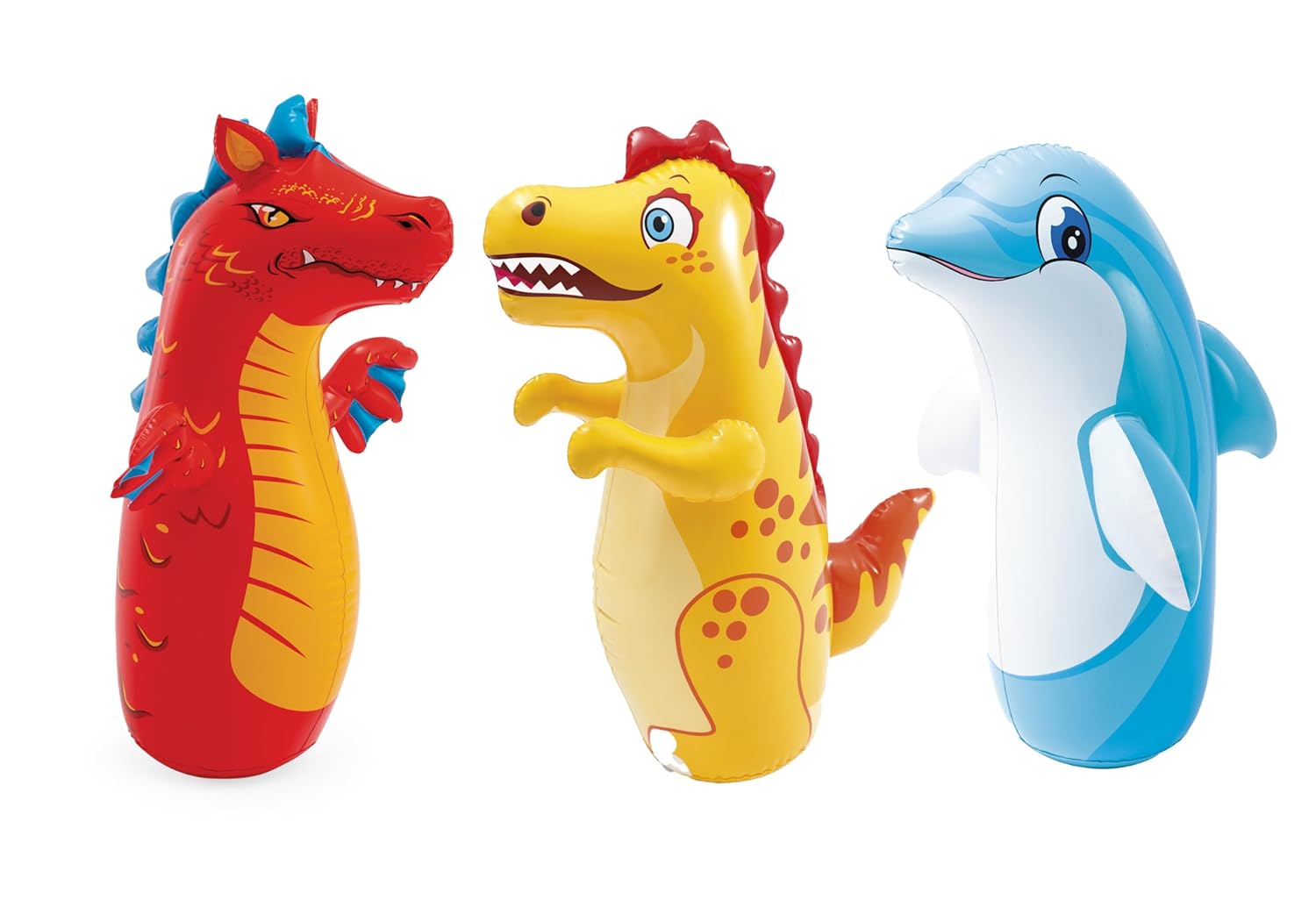 Intex 44669NP - Animali Gonfiabili Sempreinpiedi Assortiti, 1 pezzo, Vinile, Multicolore, 98 cm