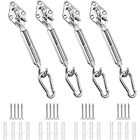 SanGlory Dreieck Sonnensegel Befestigung Set, Sonnensegel Zubehör Edelstahl Spannschraube Karabiner Montageset mit…
