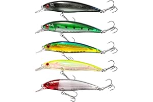 iUeeQKoo Hecht Köder,Kunstköder Wobbler Set,Angelzubehör,Fisch Köder Swimbait lebensechter für Zander Barsch Forellen, Angel köder für Süß und Salzwasser,Raubfisch,Angeln Geschenk