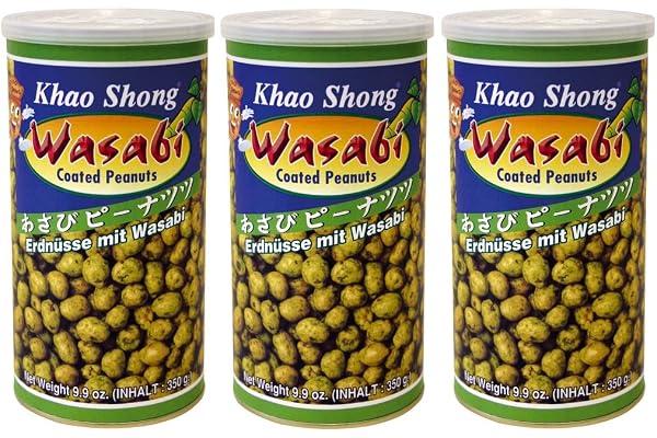 yoaxia ® – 3-pack – [ 3 x 350 g] jordnötter täckta med Wasabi / Wasabi belagda jordnötter