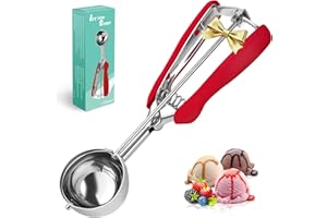 SPEENSUN Ice Cream Scoop with Rubber Easy Trigger-Large Size(6cm),Melon Baller Scoop,Stainless Steel Cookie Scoop,Durable and Effortless for Ice Cream,Melon Baller,Mash Potato and Baking