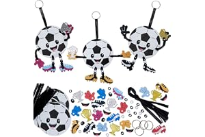 Baker Ross VC129 Mix & Match-kit för nyckelringar och väskhängare med fotbollstema – 6-pack, fotbollsberlocker i skum