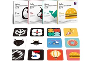 hahaland Baby Sensory Cards (0-36 Months) – 80 Pieces Contrast Cards Newborn Essentials, Enhancing Visual Stimulation and Brain Development, Comprehensive Montessori Flash Cards, Ideal Newborn Gift