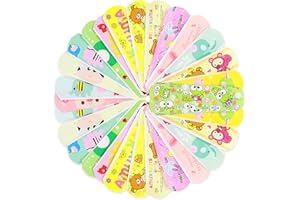 CLDURHGE 100 cerotti per bambini, idrorepellenti, privi di lattice, ipoallergenici, strisce di cerotto colorate per bambini, testati clinicamente, traspiranti