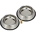 Foodie Puppies Stainless Steel Bowl for Cats and Kittens - 450ml, Small (Pack of 2) I Non-Skid Rubber Bottom Food/Water Bowl I Non-Toxic & 100% Safe for Pets