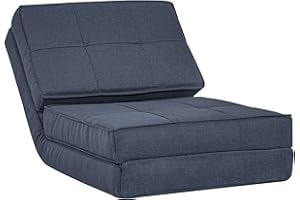 ‎HOMCOM HOMCOM Bodensofa klappbar Schlafsessel Bodenstuhl 5-stuhfig verstellbar Klappsessel Schlafsofa Sofabett Einzelsofa Dunkelblau 61 x 73 x 58 cm