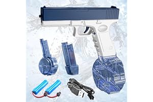 FUNGENETEC Pistola De Agua Eléctrica, Pistola de Agua Potente, Electric Water Gun para Adultos y Niños, Juguete para Piscina, Verano y Fiestas en La Playa(Glock)