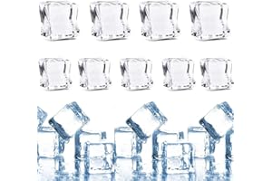 Dancepandas Akrylowa kostka lodu 100 szt. przezroczysty kwadratowy kształt sztuczne kostki lodu twarz kostki lodu do wypełniaczy wazonów i stołu dekorowanie baru zdjęcie rekwizyty ekspozycja dekoracja (20 mm 17 mm)