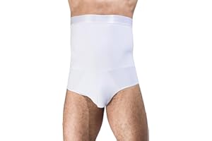 AIEOE - Mutande da uomo traspirante ed esfoliante e sottile, con pancia piatta, intimo dimagrante a vita alta, colore: Bianco/Nero - S/M/L