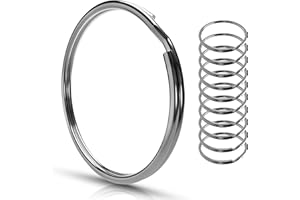 FUCHS-VERSANDHANDEL Porte-clés 30mm - 10 pièces | Acier trempé | nickelé | Couleur Argent