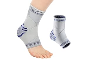 MILAIUN Tobillera para Esguince, 2pcs Tobilleras con Encintado, Protección, Estabilizadora, Soporte Tobillo Para Deportiva, Esguince, Fascitis Plantar.(Blanco-M)