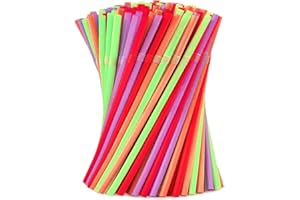ZHUOAI Strohhalme,Party-Trinkhalme,100 Stück,für Party,Geburtstag,Hochzeit 100Stück Wiederverwendbare Strohhalme,Plastik Strohhalme,Trinkhalme Plastik Trinkhalme für Smoothies,Saft,Cocktail(100)