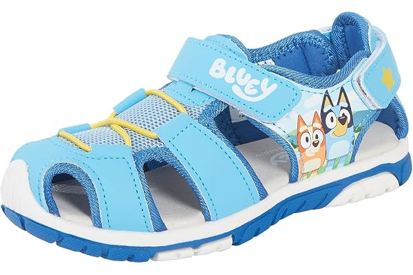 Blåa sandaler för barn flickor pojkar unisex stängd tå sportsandaler öppna promenadskor