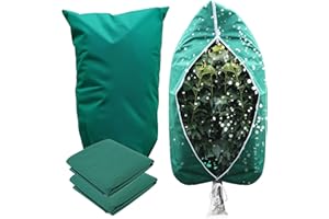 GUKULIVEL 2 Packs Garden Fleece Frost Protection 80gsm 120x180CM – Plant Fleece for Plants Protection from Frost, Horticultural Fleece Bags with Zipper & Drawstring, Plant Covers for Outdoor Use